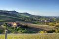 Langhe - View of Barolo and La Morra. Royalty Free Stock Photo