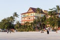 Langkawi, Malaysia, December 21 2017: Langkawi beach with a hotel