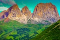 Langkofel, Sassolungo pinnacles, Dolomites sudtirol near Cortina d Ampezzo