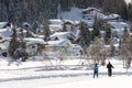 Langlaufer, cross country skiing, in Davos during winter Royalty Free Stock Photo