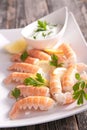 Langoustine appetizer Royalty Free Stock Photo