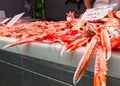 Langoustines for sale on a market