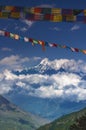 Langtang Lirung peak , Tamang Heritage trail , Langtang valley , Nepal Royalty Free Stock Photo