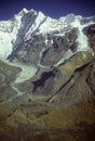 Langtang Peak and glacial moraines Royalty Free Stock Photo