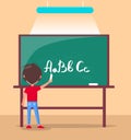 Language Class in Primary School Vector Banner. Royalty Free Stock Photo