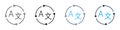 Language Conversion Cycle Line And Solid Icon Set. Continuous Text Change And Multilingual Switching. Isolated Vector Royalty Free Stock Photo
