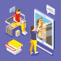 Language Courses Isometric Background Royalty Free Stock Photo