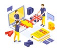 Language Courses Isometric Composition Royalty Free Stock Photo