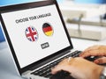 Language Dictionary English German Concept Royalty Free Stock Photo