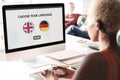 Language Dictionary English German Concept Royalty Free Stock Photo