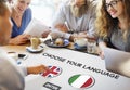 Language Dictionary English Italian Concept