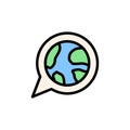 Language, Earth, bubble icon. Simple color with outline vector elements of knowledge icons for ui and ux, website or mobile