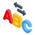 Language exchange concept with abc cubes and switching arrows Royalty Free Stock Photo