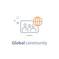 Language exchange concept, global community, international company