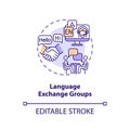 Language exchange groups concept icon