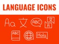 Language icons set. language icons vector. language translation vector Royalty Free Stock Photo