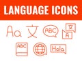 Language icons set. language icons vector. language translation vector Royalty Free Stock Photo