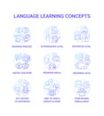 Language learning concept icons set Royalty Free Stock Photo