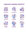 Language learning concept icons set Royalty Free Stock Photo