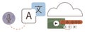 Language Translation, Transcription, and Media Sharing Concept with Cloud Integration Royalty Free Stock Photo