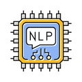 language processor chip nlp color icon vector illustration Royalty Free Stock Photo