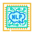 language processor chip nlp color icon vector illustration
