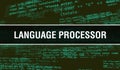 Language processor concept with Random Parts of Program Code. Language processor with Programming code abstract technology Royalty Free Stock Photo