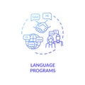 Language programs concept icon