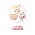 Language programs concept icon