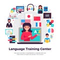 Language Training Center Composition Royalty Free Stock Photo