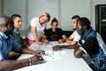 Language training for refugees in a German camp