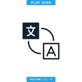 Language Translation Dictionary Icon Vector Logo Design Template