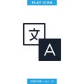 Language Translation Dictionary Icon Vector Logo Design Template