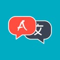 Language translation icon. vector simple symbol chat