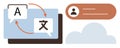 Language Translation Interface with User Profile and Cloud Connection Royalty Free Stock Photo