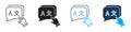 Language Translation Selection Line And Solid Icon Set. Multilingual Communication And Translation Interface Symbol Royalty Free Stock Photo