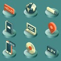 Languages color isometric icons Royalty Free Stock Photo