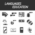 Languages education icon set