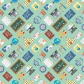 Languages education and school learning seamless pattern