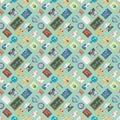 Languages education and school learning seamless pattern