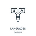 languages icon vector from translator collection. Thin line languages outline icon vector illustration. Linear symbol for use on