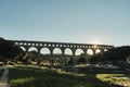 ancient Roman aqueduct Pont du Gard in the Provence, France Royalty Free Stock Photo