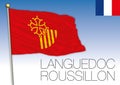 Languedoc Roussillon regional flag, France, vector illustration