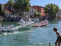 Languedoc water jousting tournament in southern France Royalty Free Stock Photo