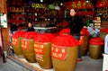 Langzhong, China: Food Shop Selling Vinegar Royalty Free Stock Photo