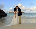 Lanikai wedding first kiss