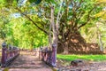 Lanka style ruins pagoda of Wat Mahathat temple in Muang Kao Historical Park, the ancient city of Phichit, Thailand. This tourist Royalty Free Stock Photo