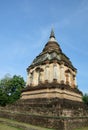 Lanna ancient pagoda in thai temple