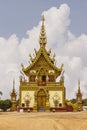 Lanna chapel with sky in wat sang kaew bo dhi yan, Chiang rai Thailand Royalty Free Stock Photo