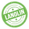 LANOLIN text on green round grungy stamp Royalty Free Stock Photo